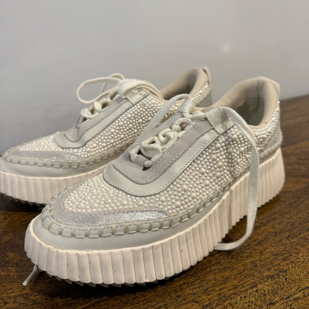 Dolce Vita Dolen Pearl Platform Sneakers in Vanilla Pearl - Picture 8 of 15